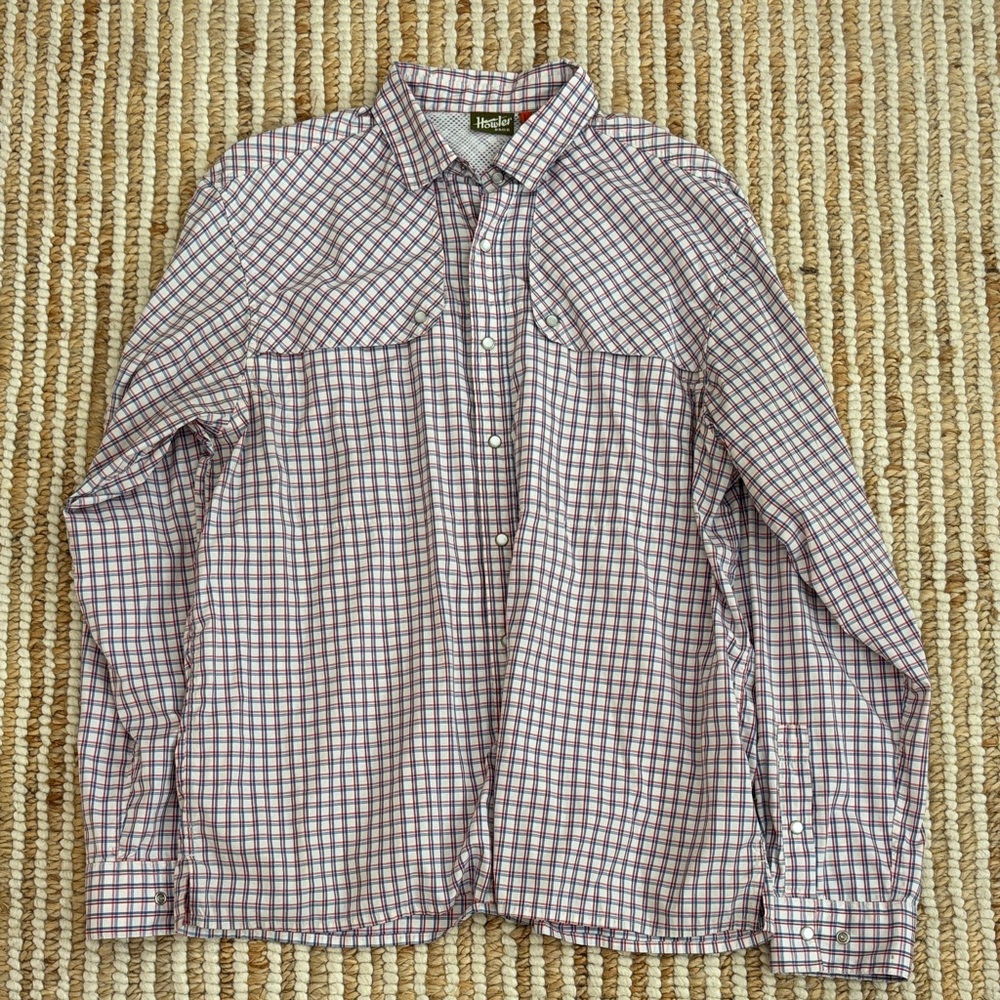 Howler Brothers Red and White Checkered Shirt